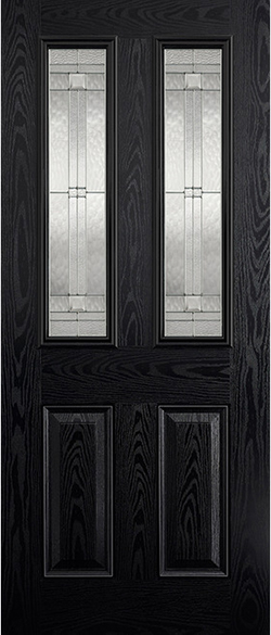 Malton Black & White Glazed External Composite Door